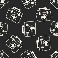 medical box doodle drawing seamless pattern background N5