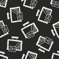 television doodle drawing seamless pattern background