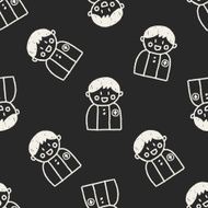 doctor doodle drawing seamless pattern background N3
