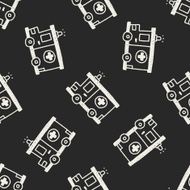 ambulance doodle drawing seamless pattern background