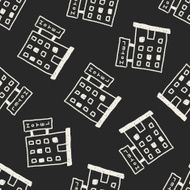 hotel doodle drawing seamless pattern background N3