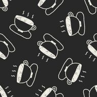coffee doodle drawing seamless pattern background N5
