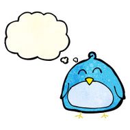 funny cartoon bird with thought bubble N26