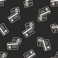 Identity card doodle drawing seamless pattern background
