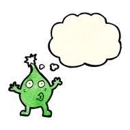 funny cartoon creature with thought bubble N2