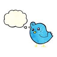 cartoon bird with thought bubble N67