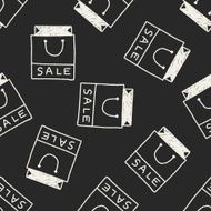 shopping bag doodle drawing seamless pattern background N5
