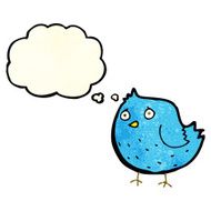 cartoon bird with thought bubble N68