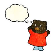 funny cartoon black bear with thought bubble N6