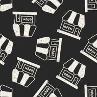 shop store doodle drawing seamless pattern background N7