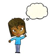cartoon woman with idea thought bubble N52