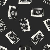 money bill doodle drawing seamless pattern background N3