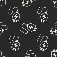 plug doodle drawing seamless pattern background