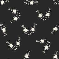 wine doodle drawing seamless pattern background N2
