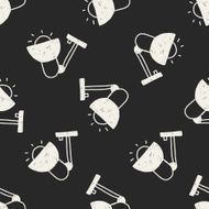 lamp doodle drawing seamless pattern background N2