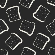 toast doodle drawing seamless pattern background N5