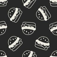 hamburger doodle drawing seamless pattern background