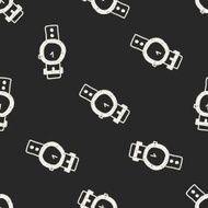 watch doodle drawing seamless pattern background N3