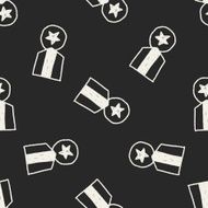 Medal doodle drawing seamless pattern background