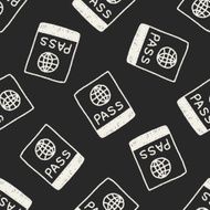 passport doodle drawing seamless pattern background