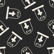 grave doodle drawing seamless pattern background