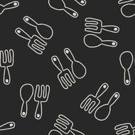 tableware doodle drawing seamless pattern background