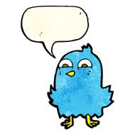 funny cartoon bird with thought bubble N27