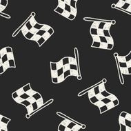 race flag doodle drawing seamless pattern background