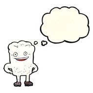 cartoon tooth looking smug with thought bubble N4