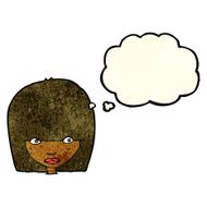 cartoon staring woman with thought bubble N12