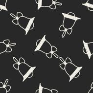 Christmas bell doodle drawing seamless pattern background N3