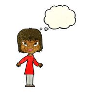 cartoon woman with open arms thought bubble N24