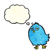 funny cartoon bird with thought bubble N30