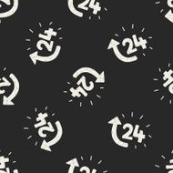 24 hours customer service doodle drawing seamless pattern background N7