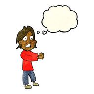 cartoon shocked man with thought bubble N26