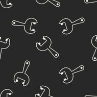 wrench doodle drawing seamless pattern background