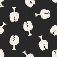 FRAGILE doodle drawing seamless pattern background