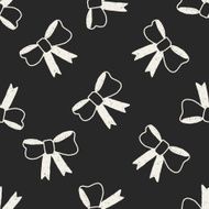 Ribbon bow doodle drawing seamless pattern background