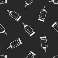 Syringes doodle drawing seamless pattern background N3