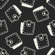 wallet doodle drawing seamless pattern background N5