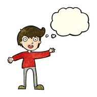 cartoon excited boy with thought bubble N33