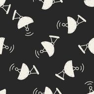 Satellite doodle drawing seamless pattern background