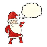 cartoon santa claus with thought bubble N40