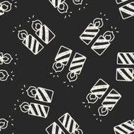 candle doodle drawing seamless pattern background