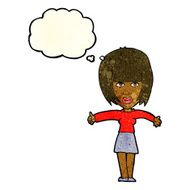 Cartoon Annoyed Woman With Thought Bubble N44