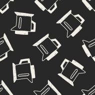 kitchenware hot water bottle doodle drawing seamless pattern background N2