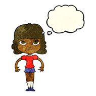 cartoon girl with thought bubble N6