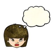 Cartoon Annoyed Woman With Thought Bubble N45