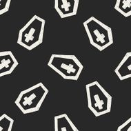 grave doodle drawing seamless pattern background N2