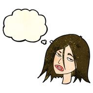 Cartoon Annoyed Woman With Thought Bubble N46